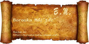 Boroska Máté névjegykártya